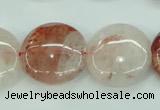 CPQ50 15.5 inches 20mm flat round natural pink quartz beads