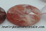 CPQ65 15.5 inches 30*40mm faceted oval natural pink quartz beads