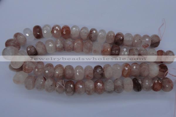 CPQ71 15.5 inches 12*18mm faceted rondelle natural pink quartz beads