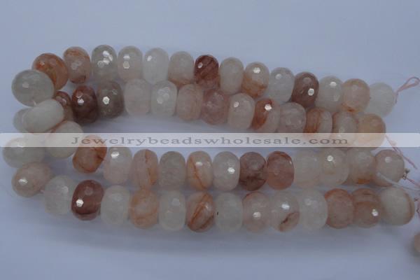 CPQ72 15.5 inches 14*20mm faceted rondelle natural pink quartz beads