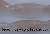 CPQ80 15.5 inches 10*35mm faceted rice natural pink quartz beads