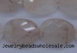 CPQ85 15.5 inches 18*25mm faceted oval natural pink quartz beads