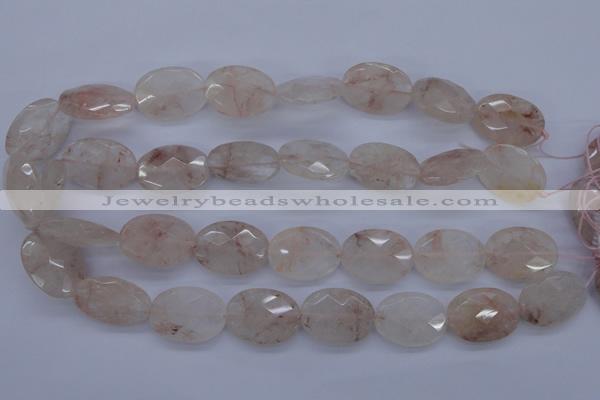 CPQ85 15.5 inches 18*25mm faceted oval natural pink quartz beads