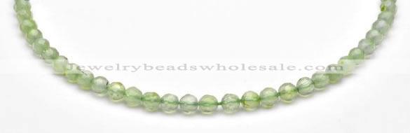 CPR04 A+ grade 6mm faceted round natural prehnite stone beads