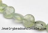 CPR07  A grade 10mm flat round natural prehnite gemstone beads