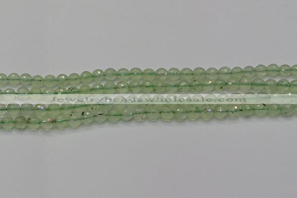 CPR333 15.5 inches 6mm faceted round natural prehnite beads