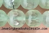 CPR366 15.5 inches 8mm faceted round prehnite gemstone beads