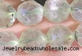 CPR377 15.5 inches 8mm faceted nuggets prehnite gemstone beads