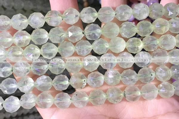 CPR378 15.5 inches 10mm faceted nuggets prehnite gemstone beads