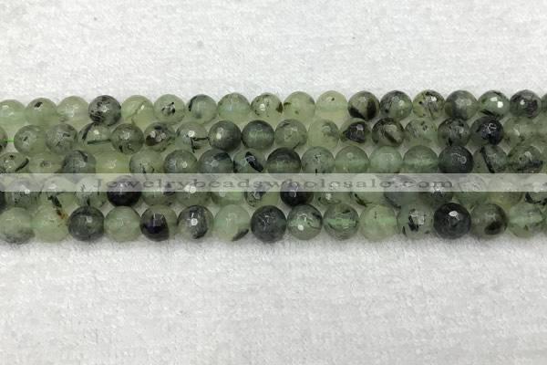 CPR405 15.5 inches 6mm faceted round prehnite beads wholesale