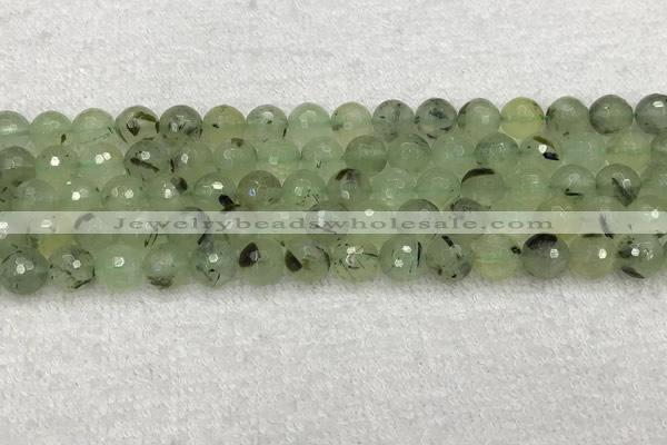 CPR410 15.5 inches 6mm faceted round prehnite gemstone beads