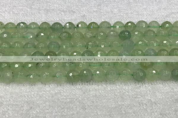 CPR416 15.5 inches 8mm faceted round natural prehnite beads