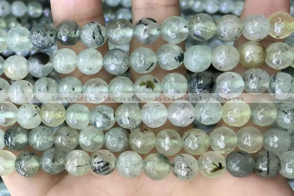 CPR421 15.5 inches 8mm faceted round prehnite beads wholesale