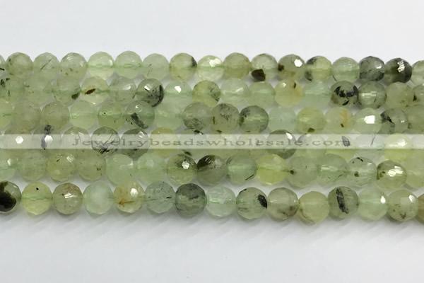 CPR435 15 inches 6mm faceted round prehnite beads