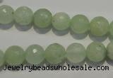 CPR53 15.5 inches 10mm faceted round natural prehnite beads