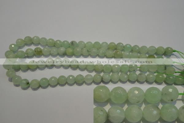 CPR53 15.5 inches 10mm faceted round natural prehnite beads