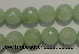 CPR54 15.5 inches 12mm faceted round natural prehnite beads