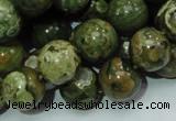 CPS06 15.5 inches 14mm round green peacock stone beads wholesale