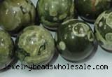 CPS09 15.5 inches 20mm round green peacock stone beads wholesale