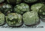 CPS16 15.5 inches 16*20mm egg-shaped green peacock stone beads