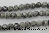 CPT102 15.5 inches 6mm round grey picture jasper beads