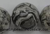 CPT193 15.5 inches 20mm round grey picture jasper beads wholesale