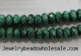 CPT222 15.5 inches 5*8mm faceted rondelle green picture jasper beads