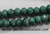 CPT223 15.5 inches 6*10mm faceted rondelle green picture jasper beads