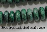 CPT224 15.5 inches 7*15mm faceted rondelle green picture jasper beads