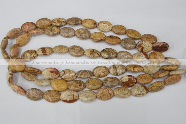 CPT251 15.5 inches 13*18mm oval picture jasper beads wholesale