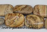 CPT261 15.5 inches 18*25mm rectangle picture jasper beads wholesale