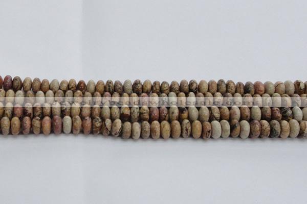 CPT271 15.5 inches 6*10mm rondelle picture jasper beads wholesale