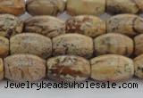 CPT272 15.5 inches 8*12mm rice picture jasper beads wholesale