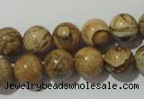 CPT454 15.5 inches 12mm round picture jasper beads wholesale