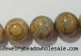 CPT458 15.5 inches 20mm round picture jasper beads wholesale