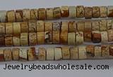 CPT461 15.5 inches 2*4mm heishi picture jasper beads wholesale