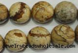 CPT506 15.5 inches 16mm faceted round picture jasper beads wholesale