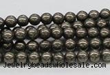 CPY05 16 inches 6mm round pyrite gemstone beads wholesale