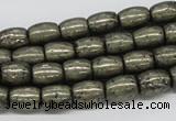 CPY09 16 inches 8*10mm drum-shaped pyrite gemstone beads wholesale