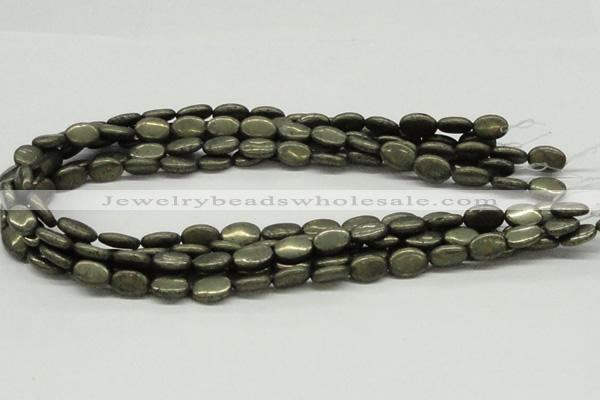 CPY12 16 inches 10*14mm oval pyrite gemstone beads wholesale