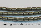 CPY120 15.5 inches 4*6mm tube pyrite gemstone beads wholesale