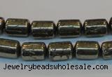 CPY122 15.5 inches 8*12mm tube pyrite gemstone beads wholesale