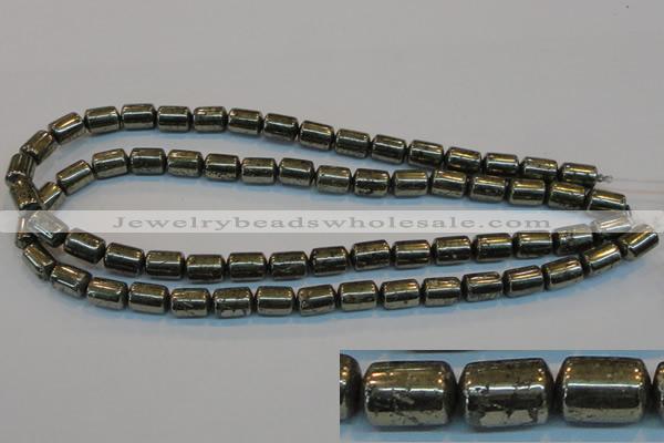 CPY122 15.5 inches 8*12mm tube pyrite gemstone beads wholesale