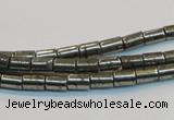 CPY125 15.5 inches 4*6mm tube pyrite gemstone beads wholesale