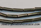 CPY126 15.5 inches 4*13mm tube pyrite gemstone beads wholesale