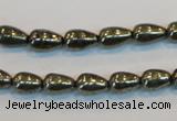 CPY131 15.5 inches 6*10mm teardrop pyrite gemstone beads wholesale