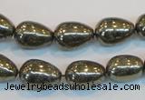 CPY133 15.5 inches 10*14mm teardrop pyrite gemstone beads wholesale