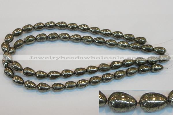 CPY133 15.5 inches 10*14mm teardrop pyrite gemstone beads wholesale