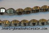 CPY142 15.5 inches 8*10mm rice pyrite gemstone beads wholesale