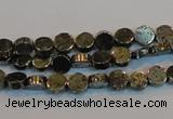 CPY150 15.5 inches 6mm coin pyrite gemstone beads wholesale